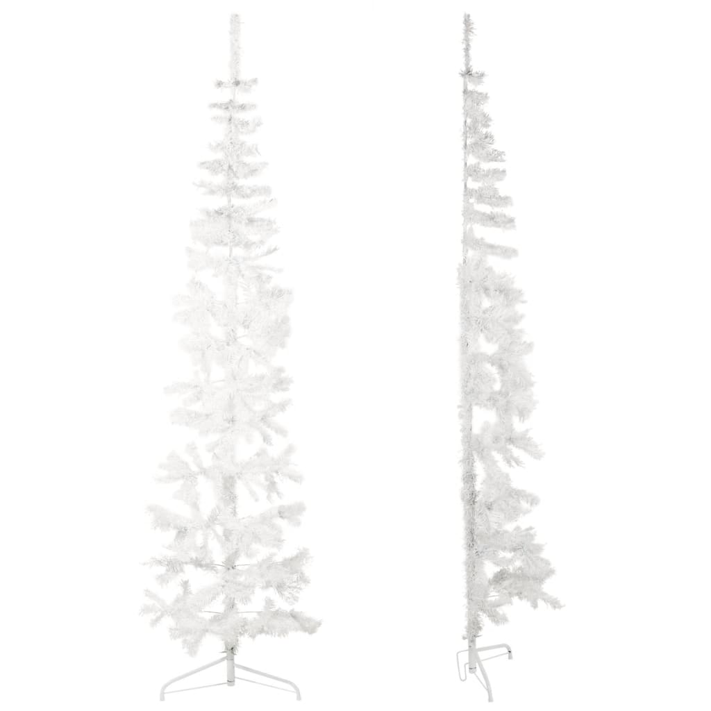 vidaXL Slim Artificial Half Christmas Tree with Stand White 240 cm