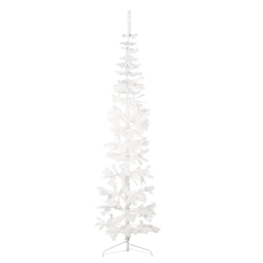 vidaXL Slim Artificial Half Christmas Tree with Stand White 240 cm