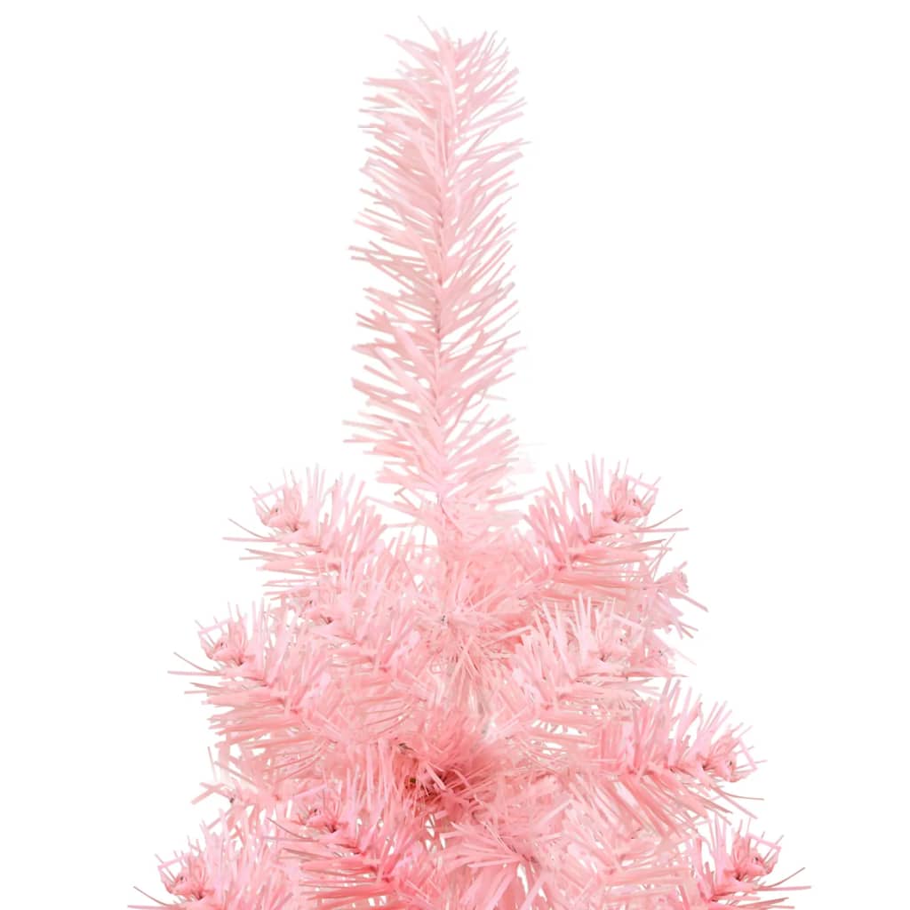 vidaXL Slim Artificial Half Christmas Tree with Stand Pink 150 cm