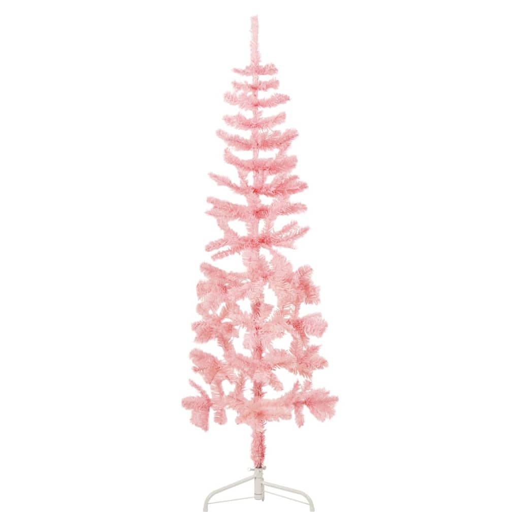 vidaXL Slim Artificial Half Christmas Tree with Stand Pink 180 cm