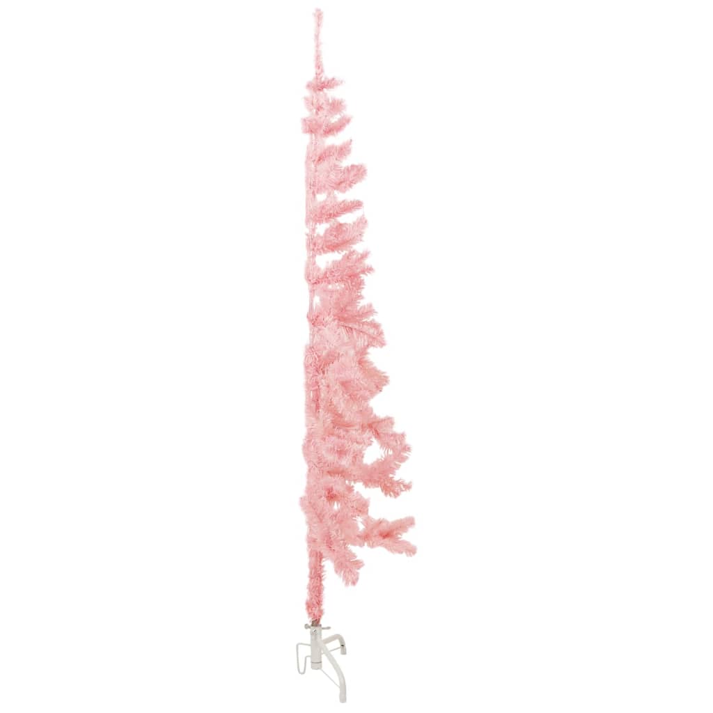 vidaXL Slim Artificial Half Christmas Tree with Stand Pink 180 cm