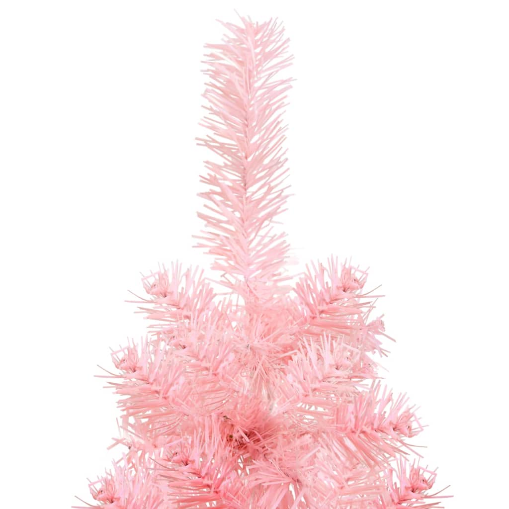 vidaXL Slim Artificial Half Christmas Tree with Stand Pink 180 cm