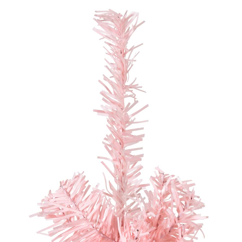 vidaXL Slim Artificial Half Christmas Tree with Stand Pink 240 cm