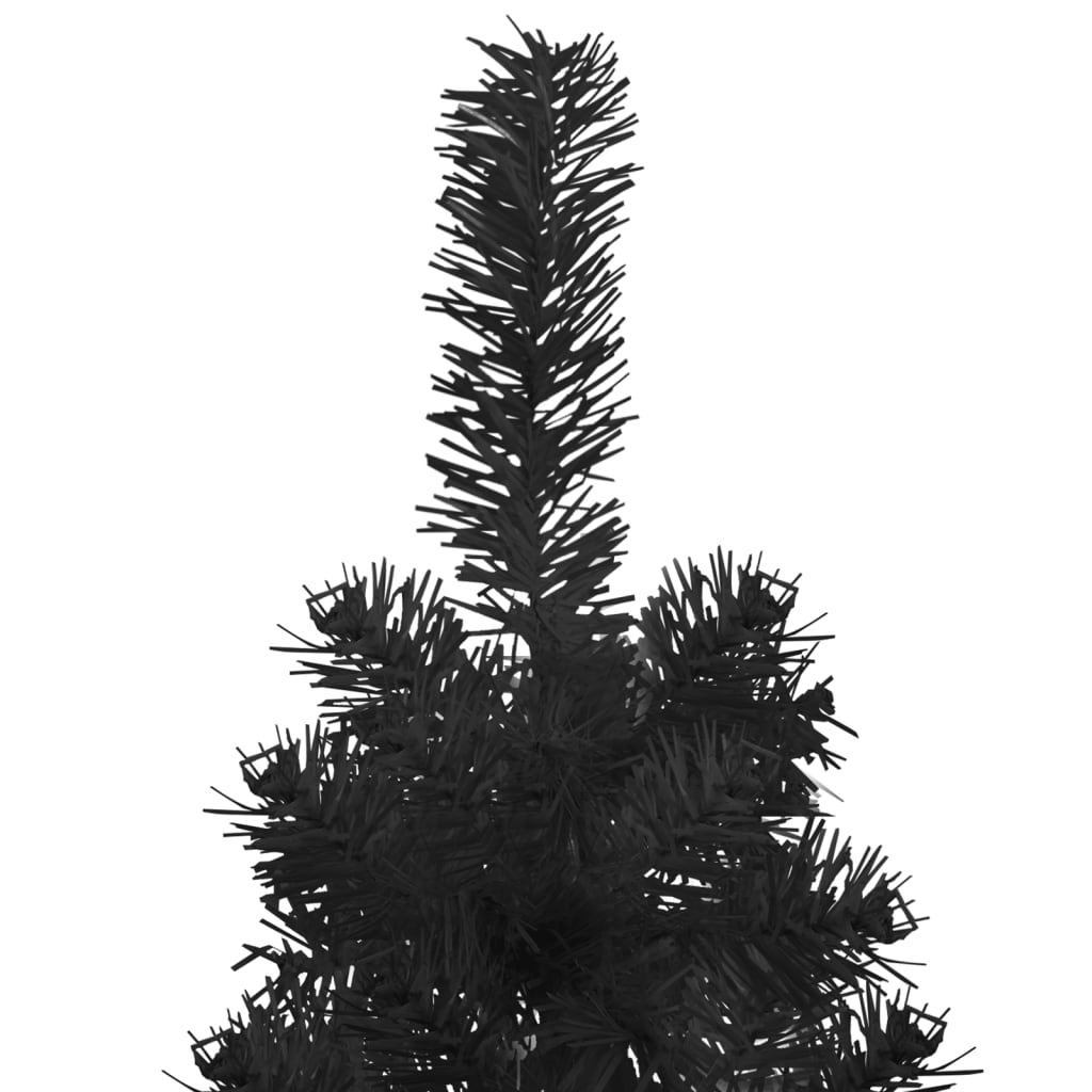 vidaXL Slim Artificial Half Christmas Tree with Stand Black 120 cm