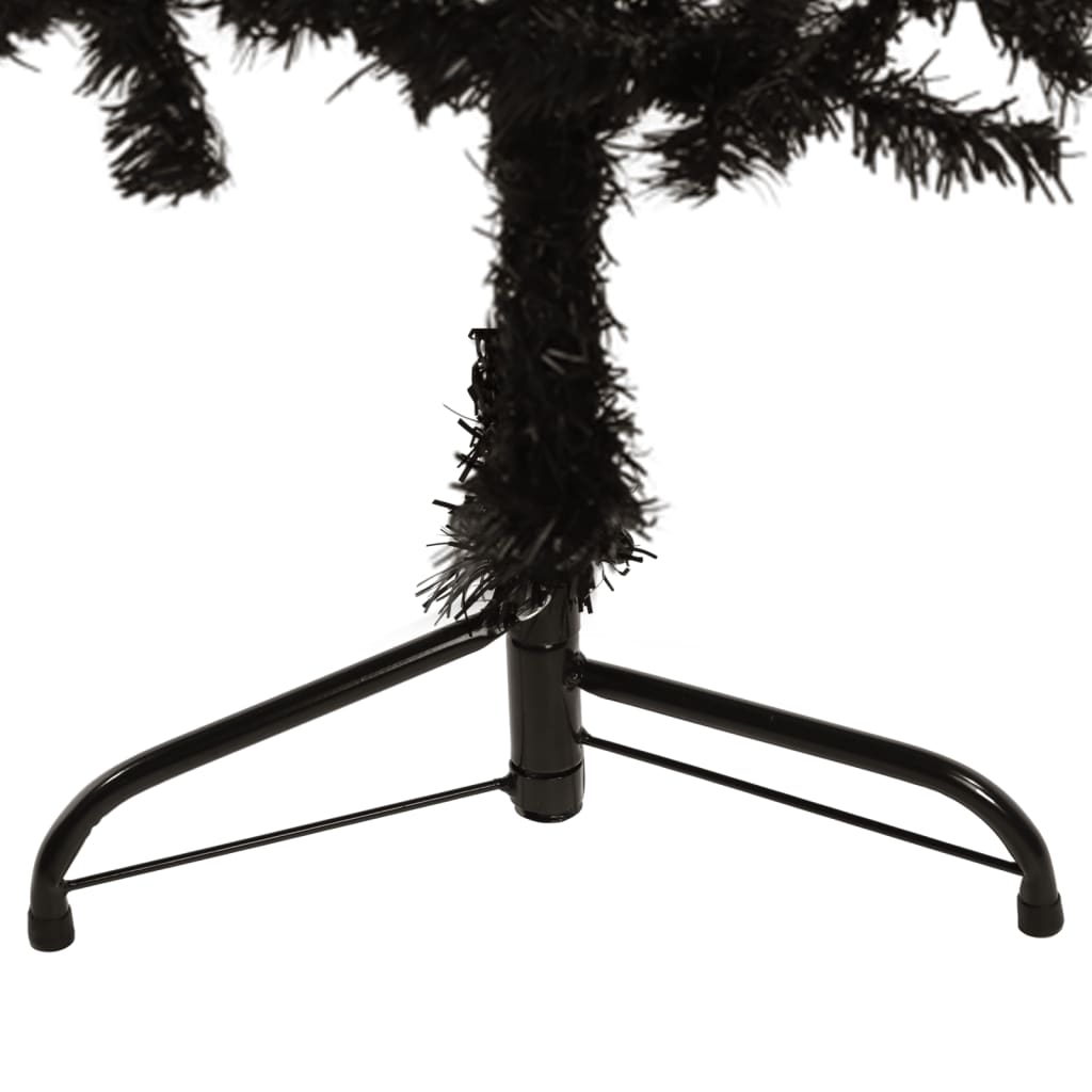 vidaXL Slim Artificial Half Christmas Tree with Stand Black 120 cm