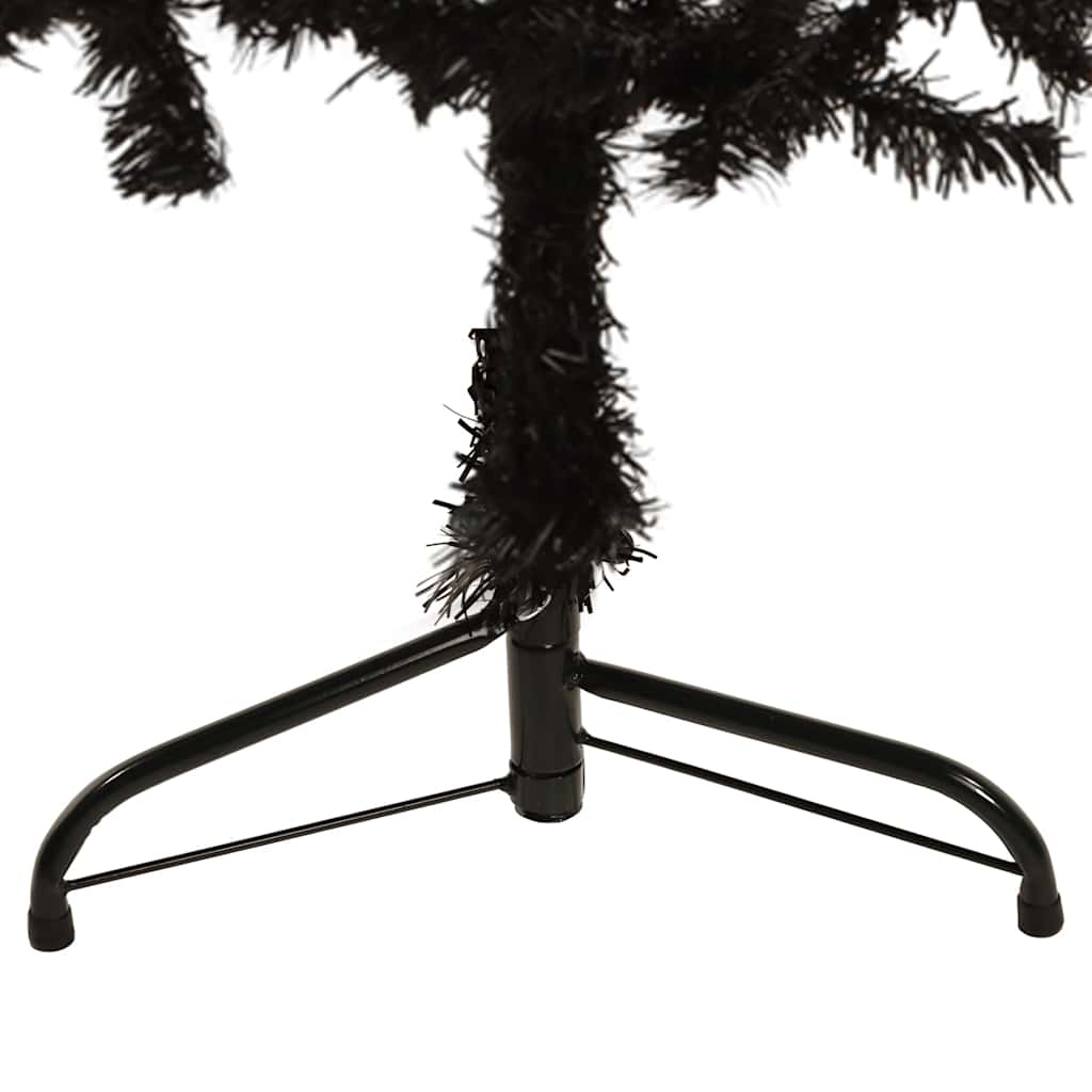 vidaXL Slim Artificial Half Christmas Tree with Stand Black 150 cm