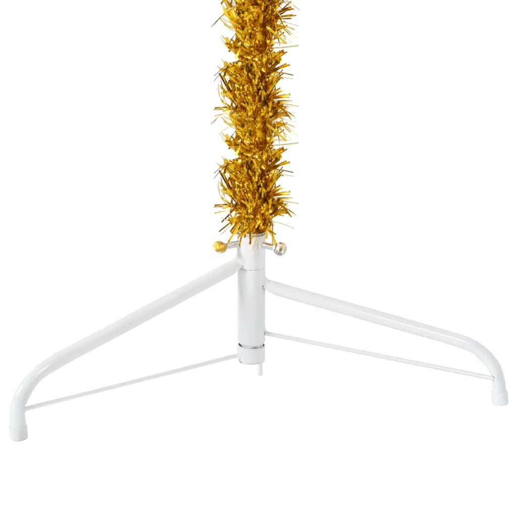 vidaXL Slim Artificial Half Christmas Tree with Stand Gold 120 cm