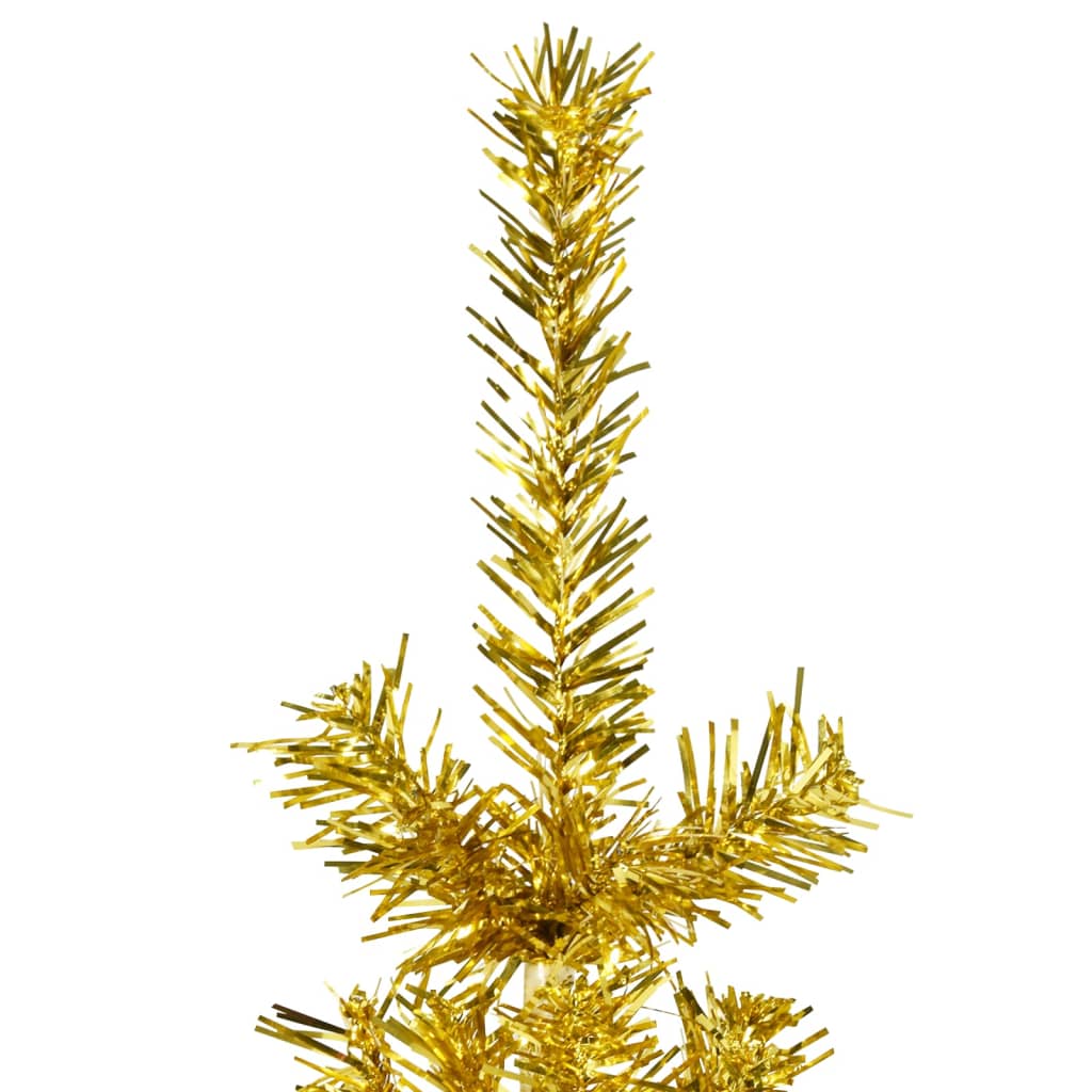 vidaXL Slim Artificial Half Christmas Tree with Stand Gold 180 cm