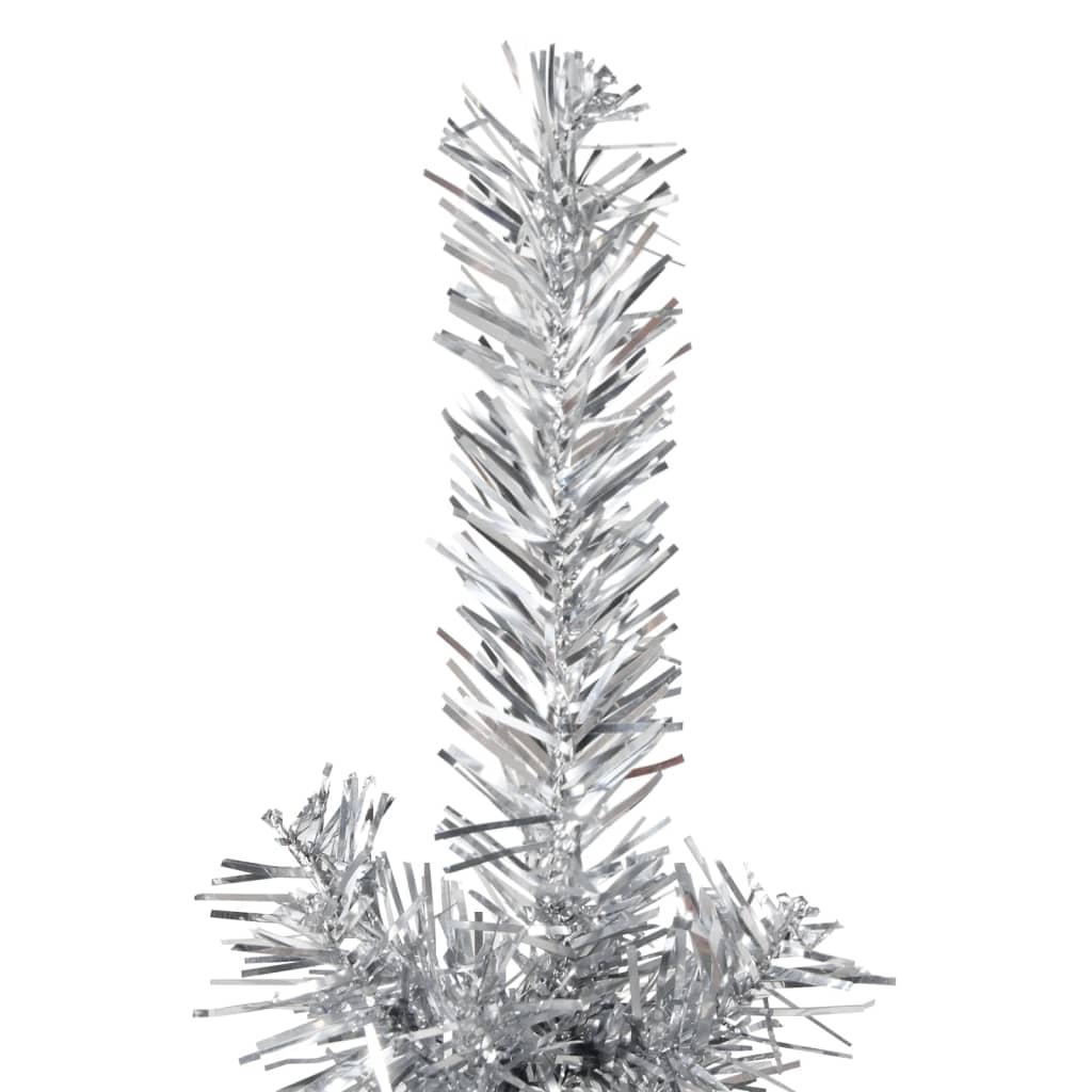 vidaXL Slim Artificial Half Christmas Tree with Stand Silver 150 cm