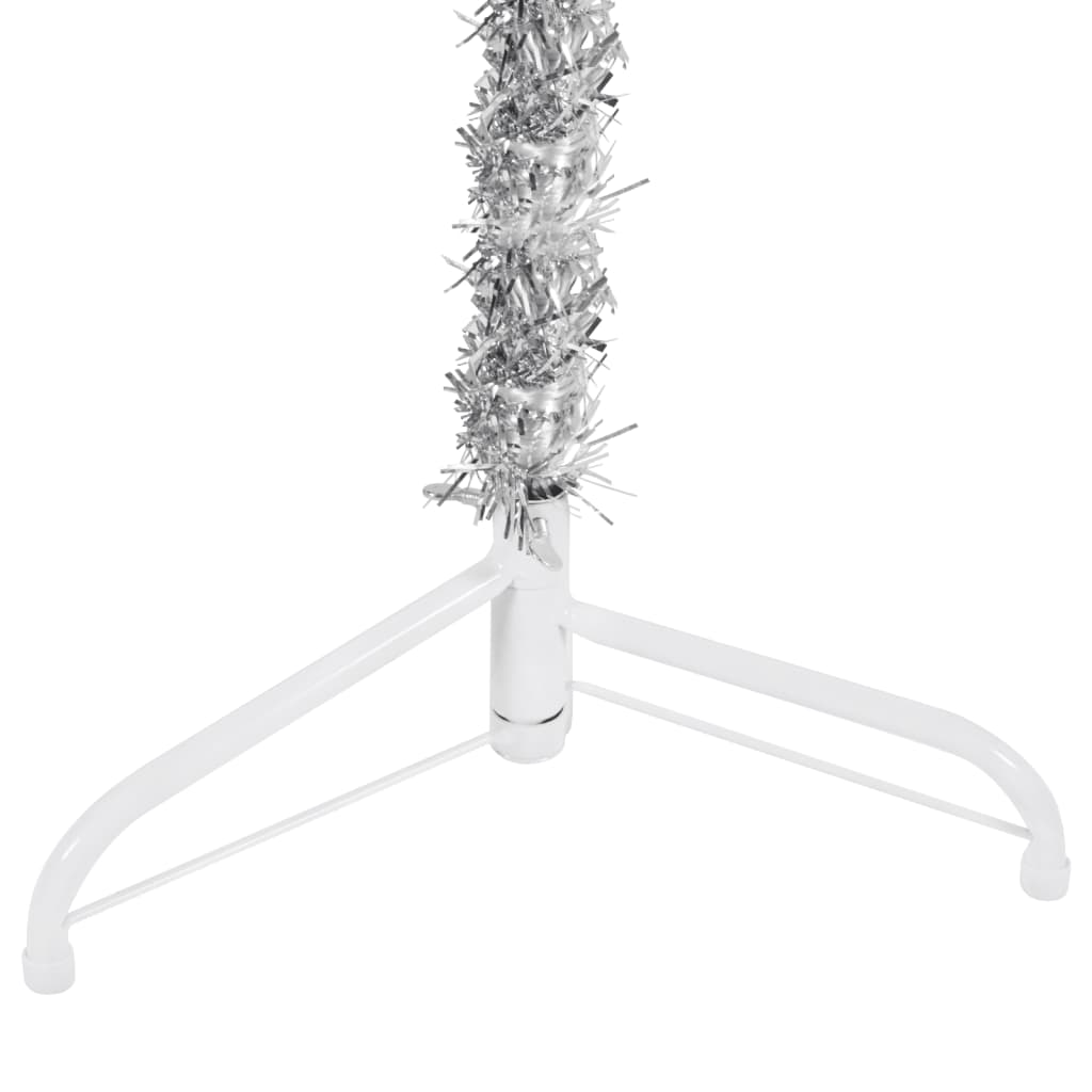 vidaXL Slim Artificial Half Christmas Tree with Stand Silver 180 cm