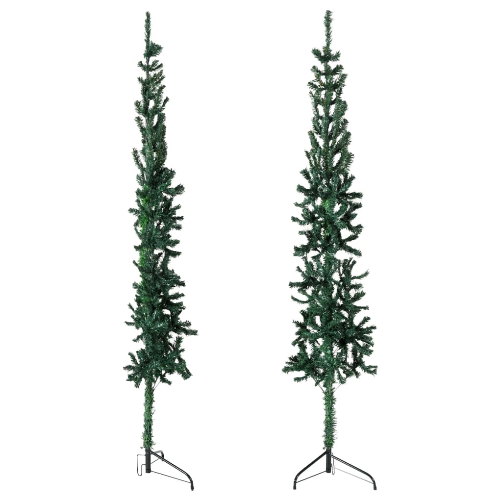 vidaXL Slim Artificial Half Christmas Tree with Stand Green 120 cm