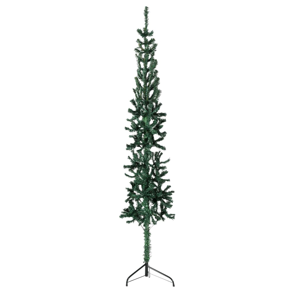 vidaXL Slim Artificial Half Christmas Tree with Stand Green 120 cm