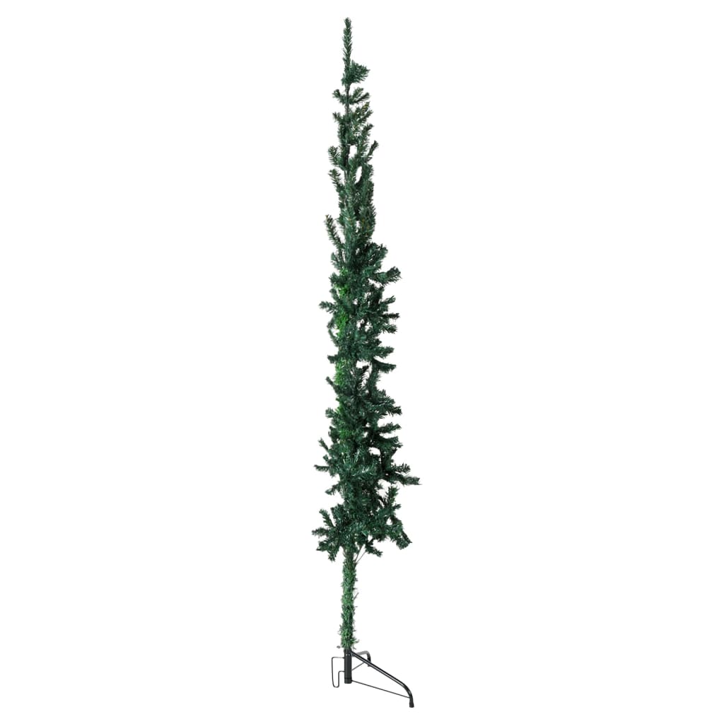 vidaXL Slim Artificial Half Christmas Tree with Stand Green 150 cm