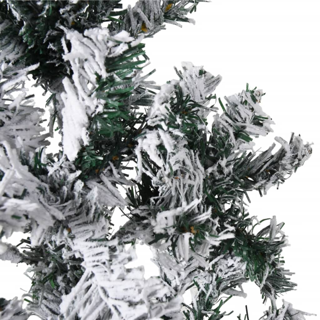 vidaXL Slim Artificial Half Christmas Tree with Flocked Snow 180 cm