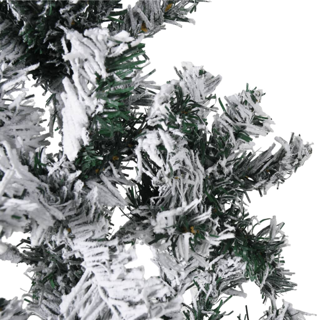 vidaXL Slim Artificial Half Christmas Tree with Flocked Snow 240 cm