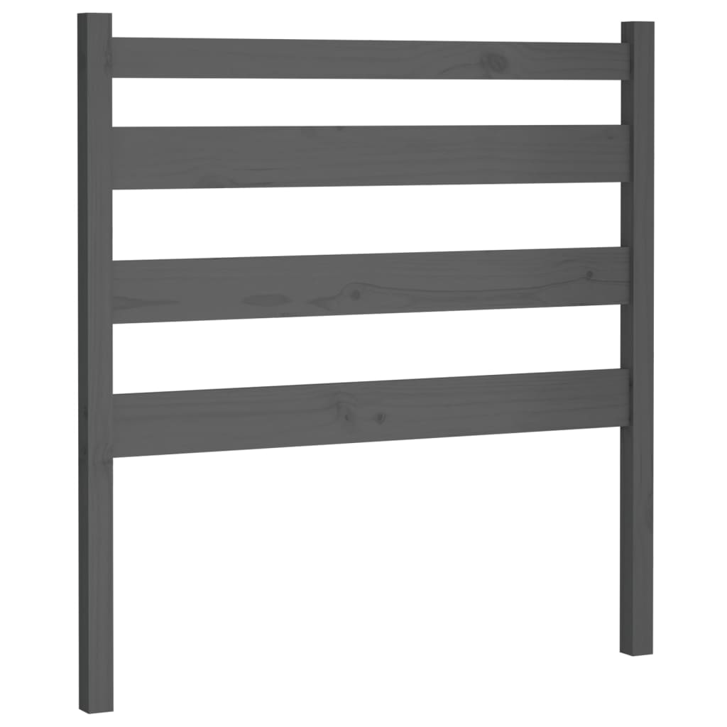 Bed Headboard Grey 96x4x100 cm Solid Wood Pine