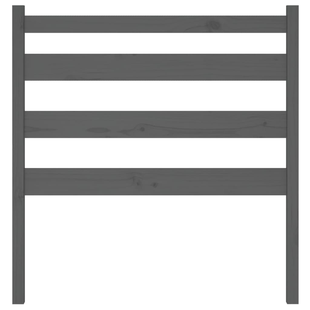 Bed Headboard Grey 96x4x100 cm Solid Wood Pine