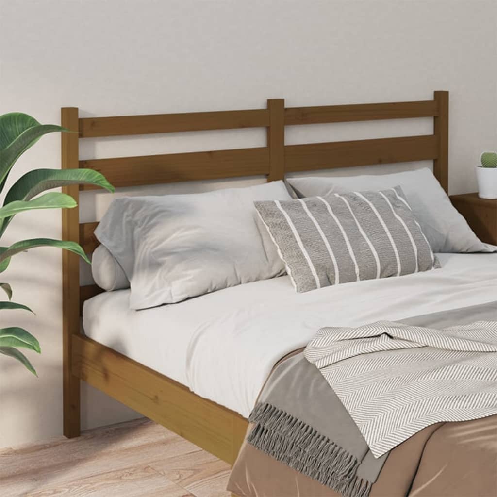 Bed Headboard Honey Brown 141x4x100 cm Solid Wood Pine