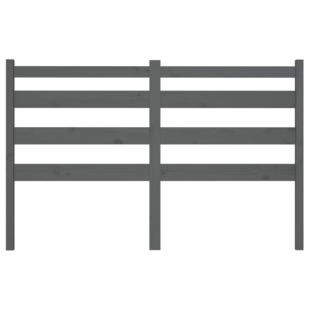 Bed Headboard Grey 186x4x100 cm Solid Wood Pine