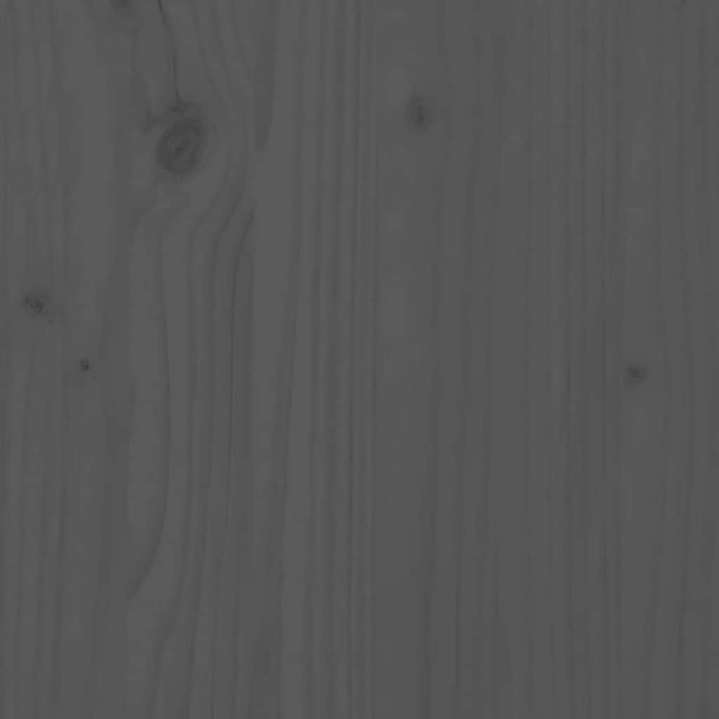 Bed Headboard Grey 186x4x100 cm Solid Wood Pine