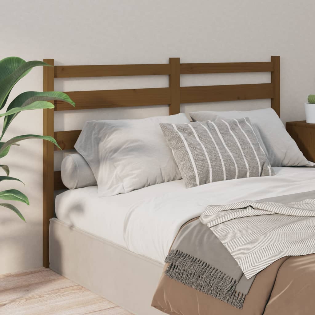 Bed Headboard Honey Brown 186x4x100 cm Solid Wood Pine