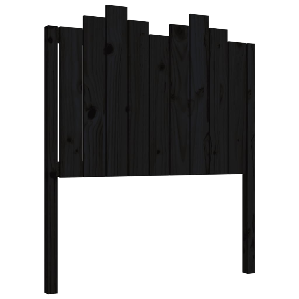Bed Headboard | Black | Solid Pine Wood | 96 cm x 4 cm x 110 cm