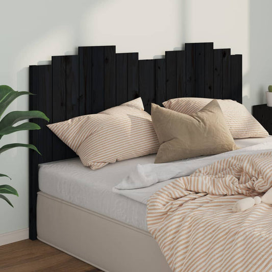 vidaXL Bed Headboard Black 186x4x110 cm Solid Wood Pine