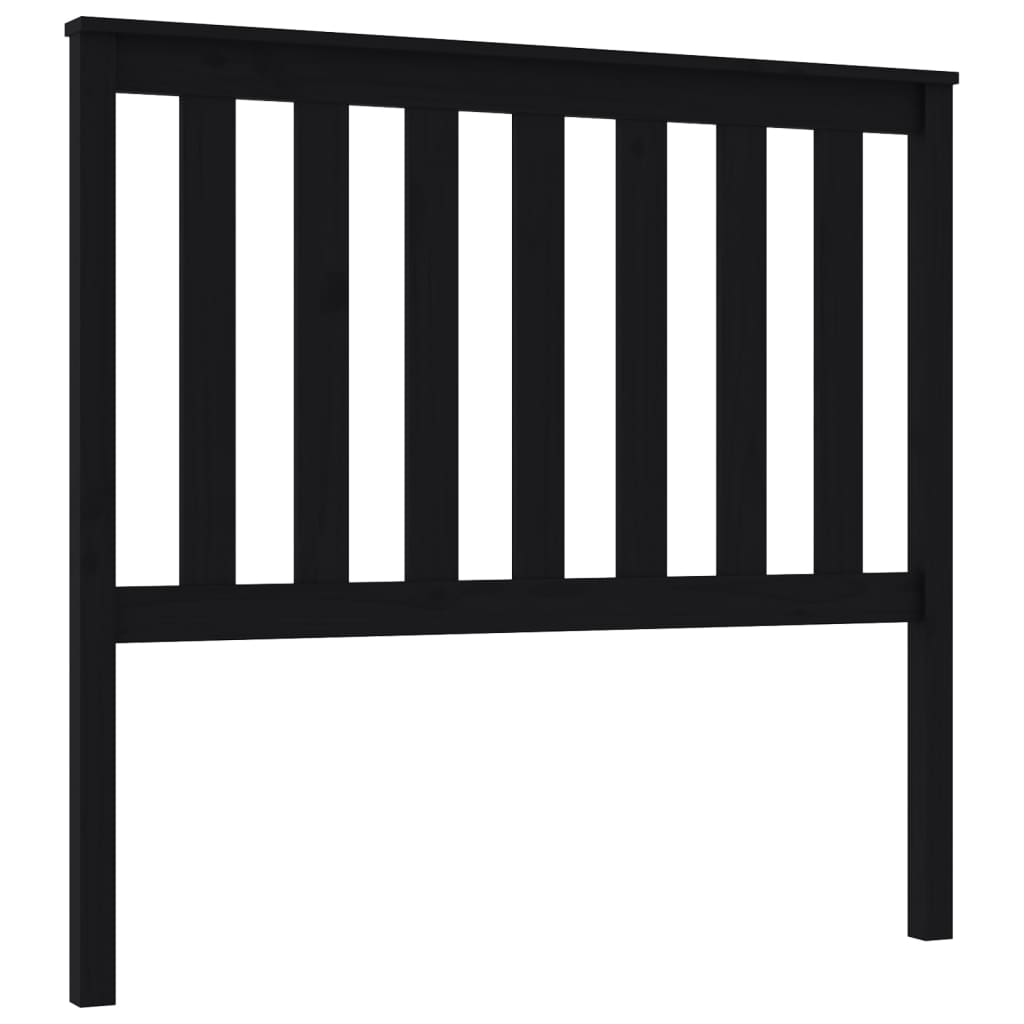 vidaXL Bed Headboard Black 106x6x101 cm Solid Wood Pine