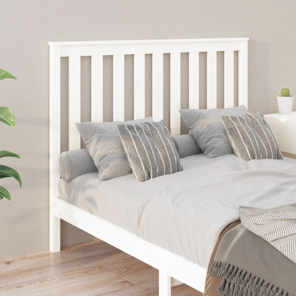 vidaXL Bed Headboard White 141x6x101 cm Solid Wood Pine