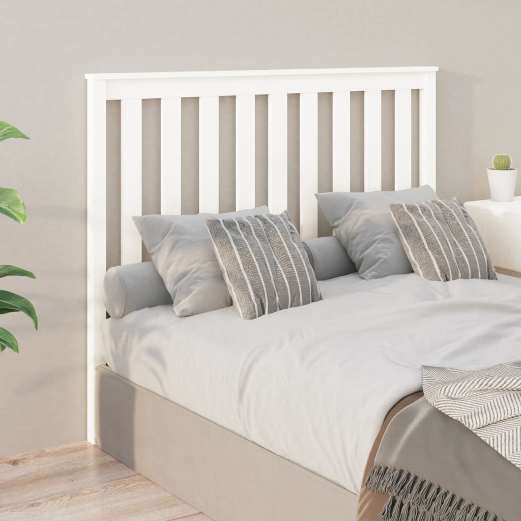 vidaXL Bed Headboard White 141x6x101 cm Solid Wood Pine