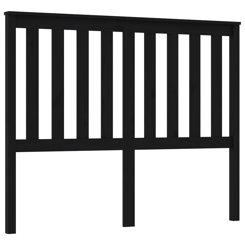 vidaXL Bed Headboard Black 146x6x101 cm Solid Wood Pine