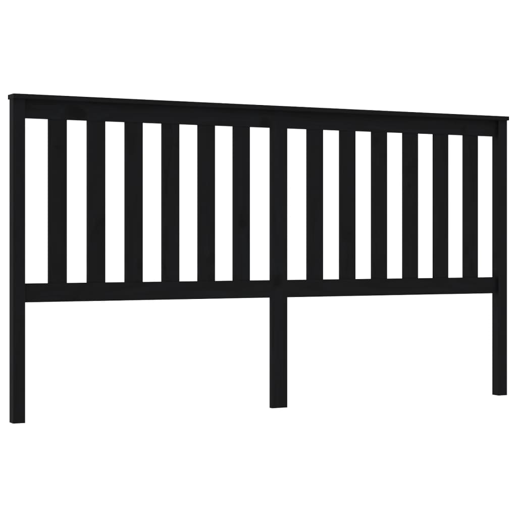 vidaXL Bed Headboard Black 186x6x101 cm Solid Wood Pine