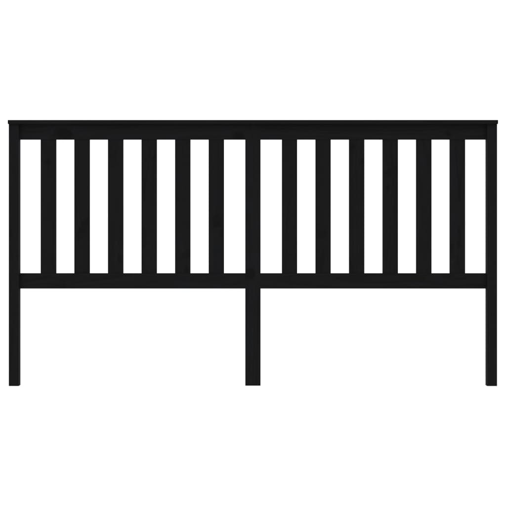 vidaXL Bed Headboard Black 186x6x101 cm Solid Wood Pine