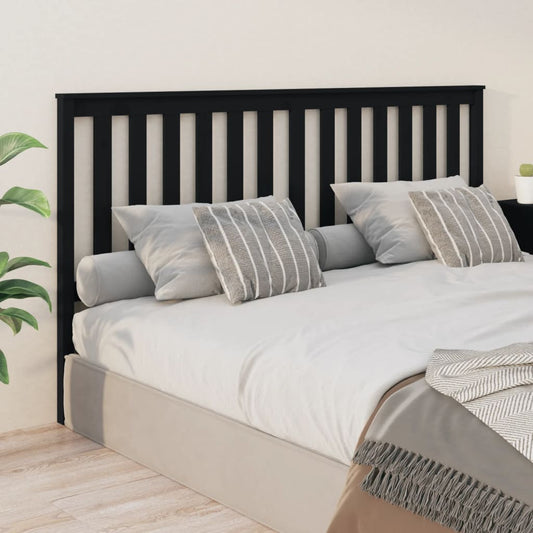 vidaXL Bed Headboard Black 186x6x101 cm Solid Wood Pine