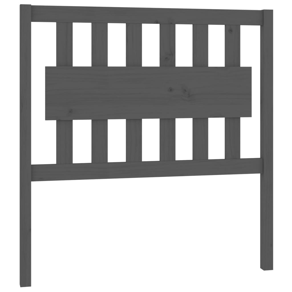 Bed Headboard Grey 95.5x4x100 cm Solid Wood Pine
