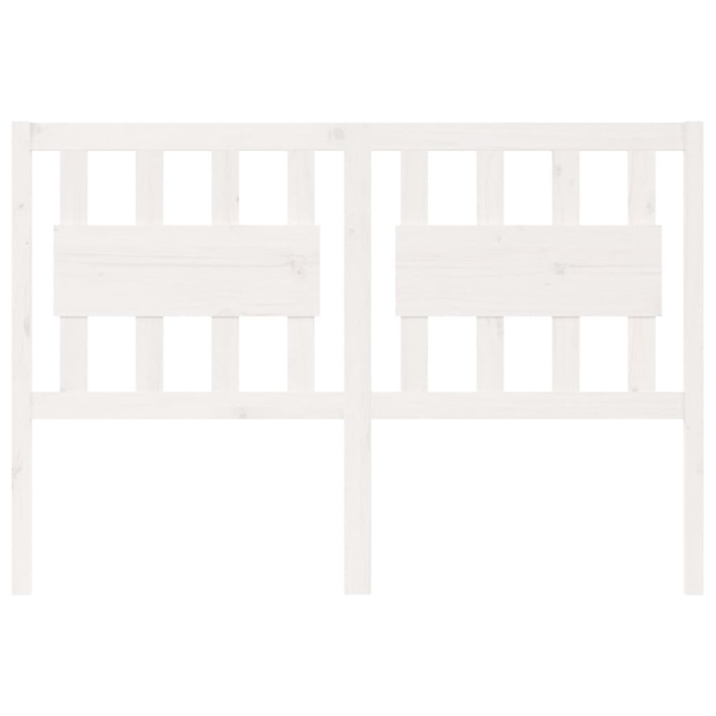 Bed Headboard White 125.5x4x100 cm Solid Wood Pine