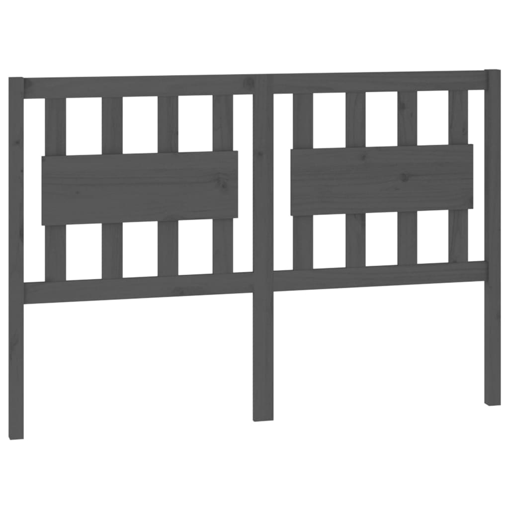 Bed Headboard Grey 125.5x4x100 cm Solid Wood Pine