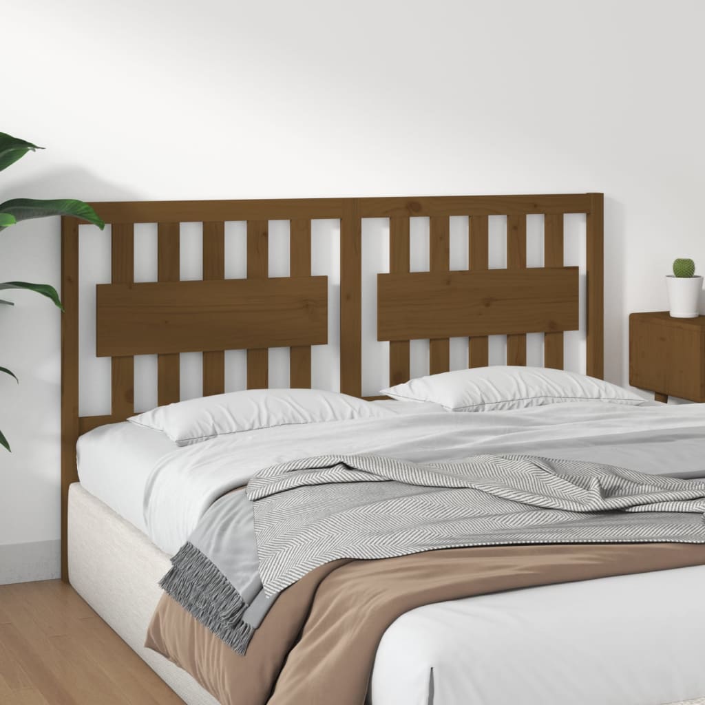 Bed Headboard Honey Brown 155.5x4x100 cm Solid Wood Pine