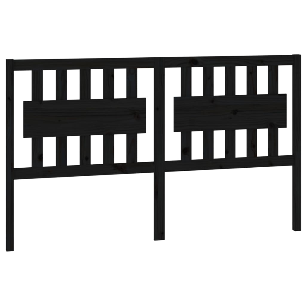 vidaXL Bed Headboard Black 165.5x4x100 cm Solid Wood Pine