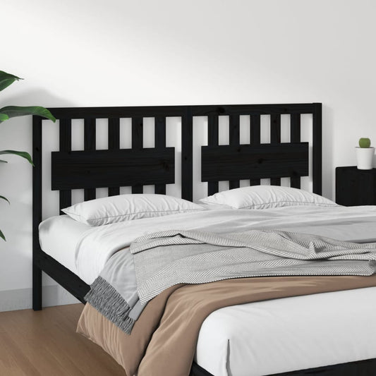 vidaXL Bed Headboard Black 165.5x4x100 cm Solid Wood Pine