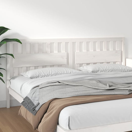 vidaXL Bed Headboard White 205.5x4x100 cm Solid Wood Pine