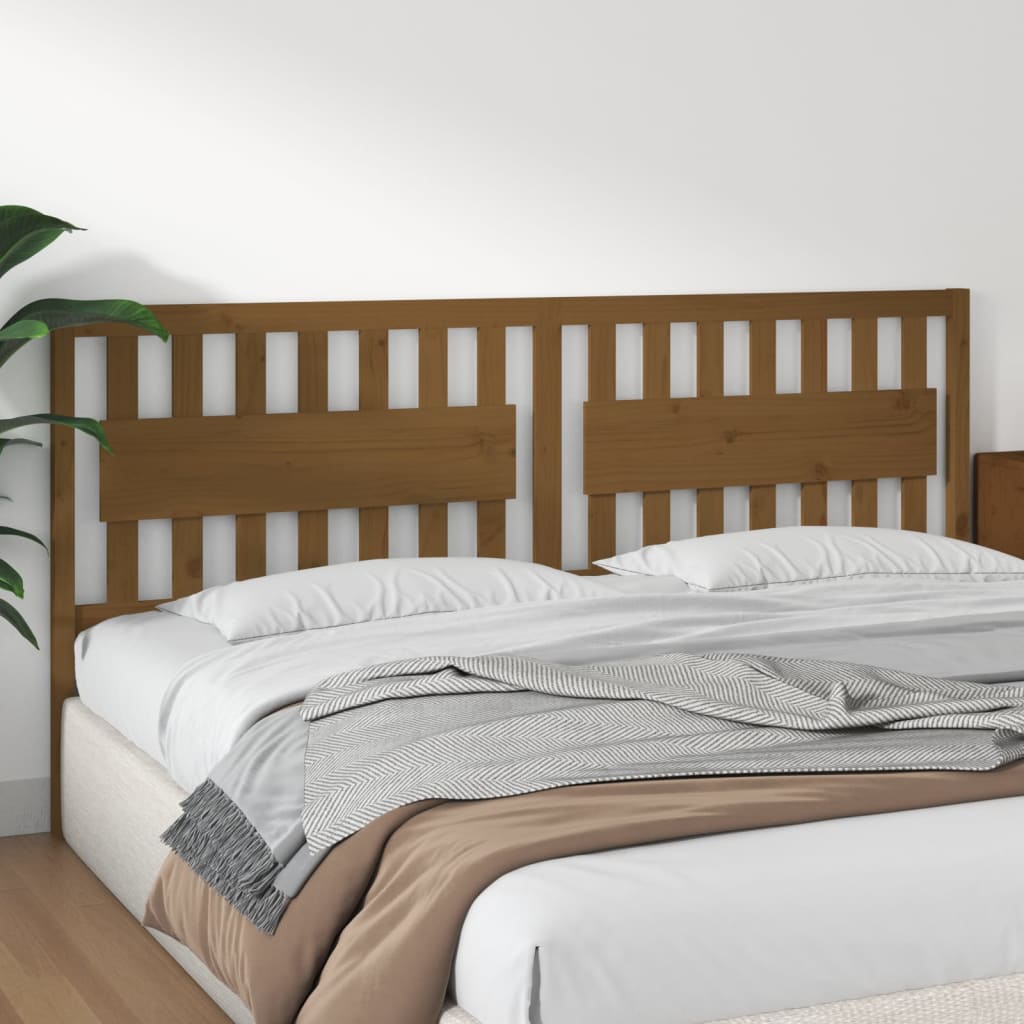 Bed Headboard Honey Brown 205.5x4x100 cm Solid Wood Pine