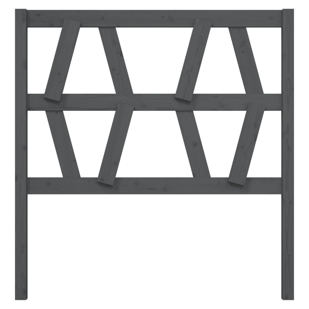 Bed Headboard Grey 81x4x100 cm Solid Wood Pine
