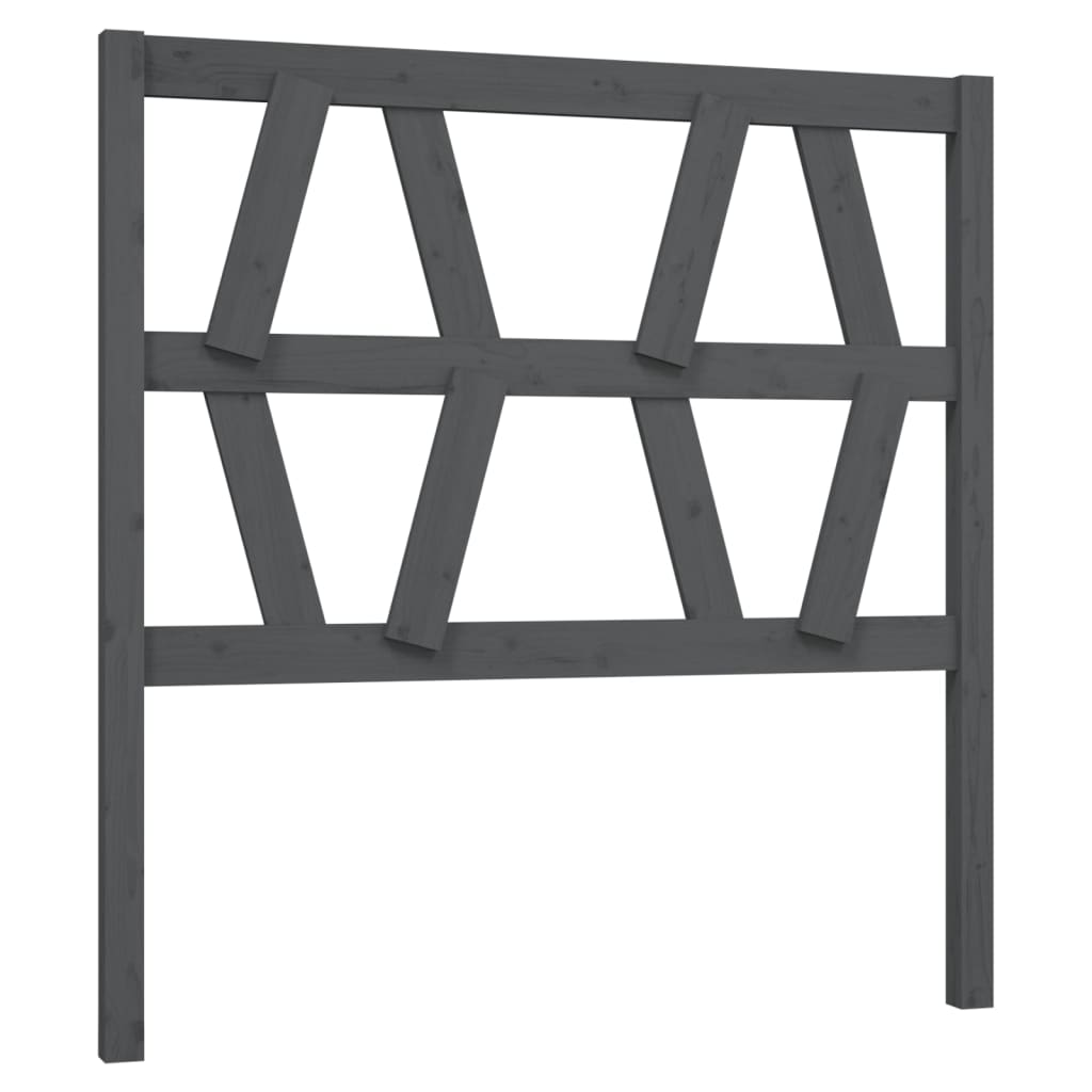 Bed Headboard Grey 96x4x100 cm Solid Wood Pine