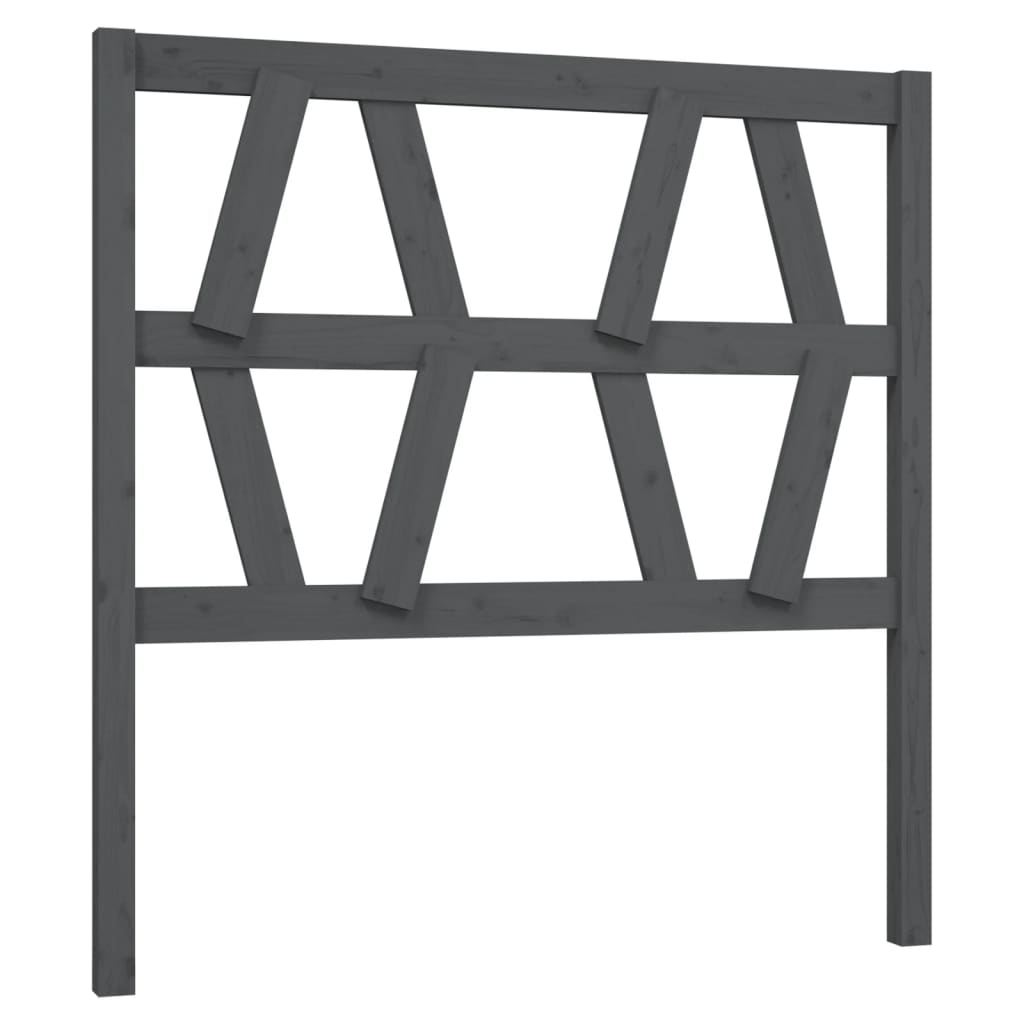 Bed Headboard Grey 106x4x100 cm Solid Wood Pine