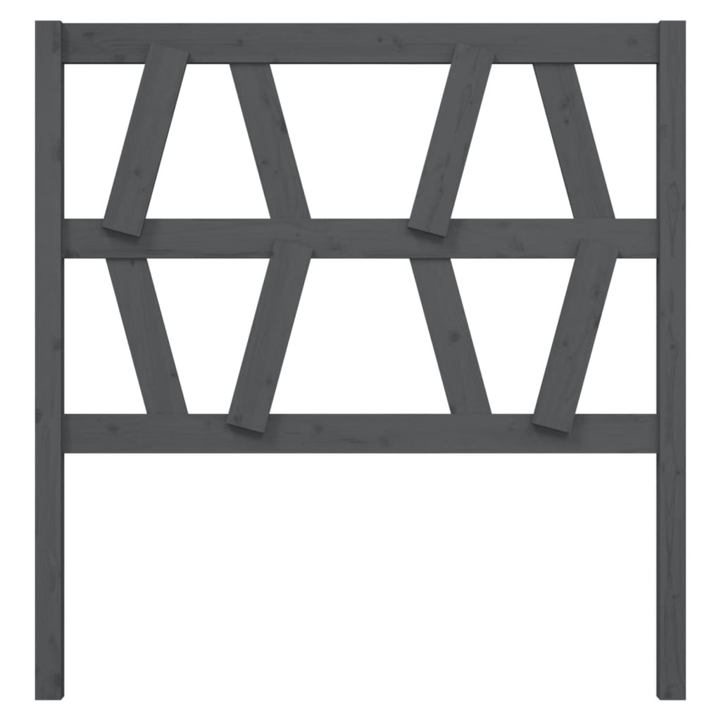 Bed Headboard Grey 106x4x100 cm Solid Wood Pine