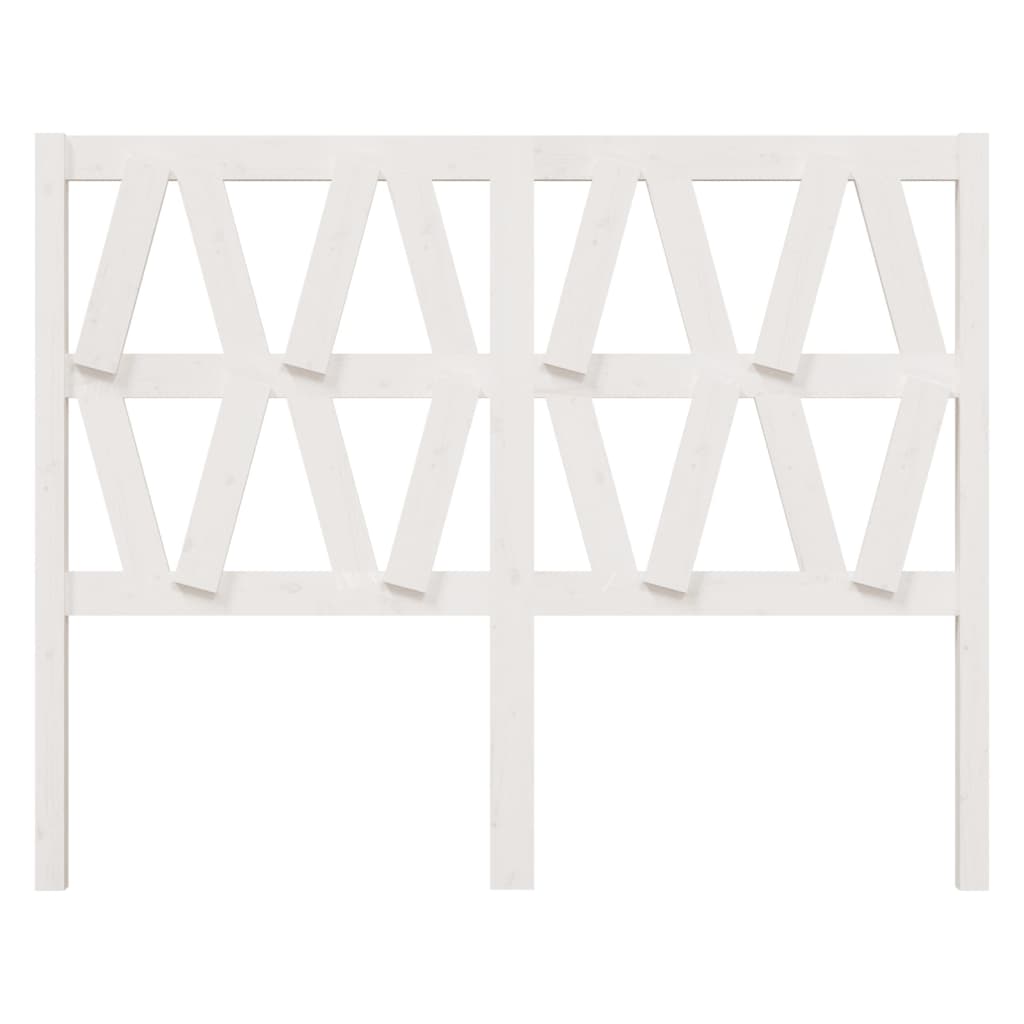 Bed Headboard White 126x4x100 cm Solid Wood Pine