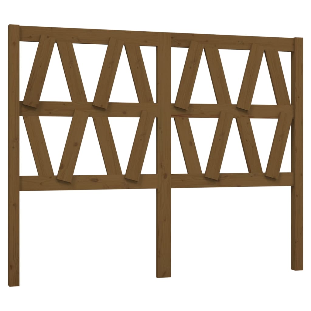 Bed Headboard Honey Brown 126x4x100 cm Solid Wood Pine