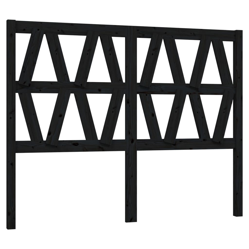 vidaXL Bed Headboard Black 141x4x100 cm Solid Wood Pine