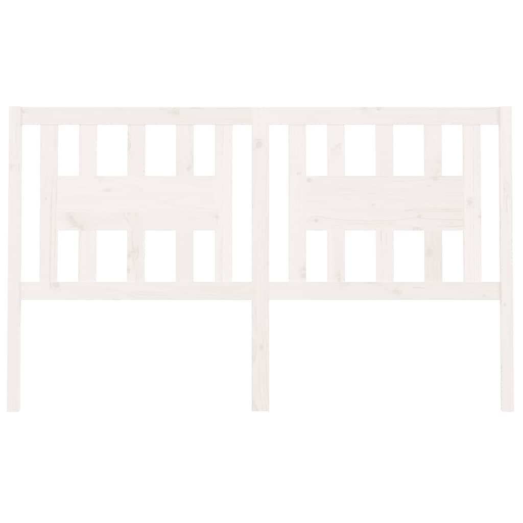 Headboard White 146x4x100 cm Solid Wood Pine